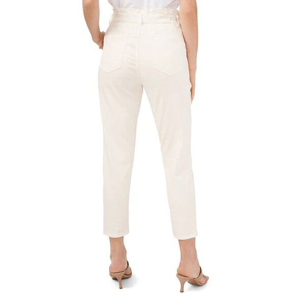 NWT 1. State Paperbag Waist Light Denim Pants in Toasted Ivory - Picture 3 of 6